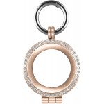 Wholesale Diamond Glitter Crystal AirTag Tracker Holder Loop Case Cover Ring Key Chain for Apple AirTag (Rose Gold)